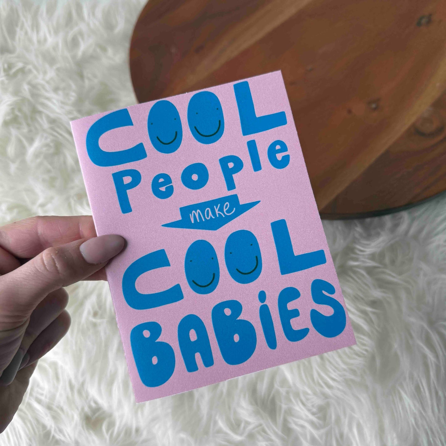 Cool people new baby greeting card front
