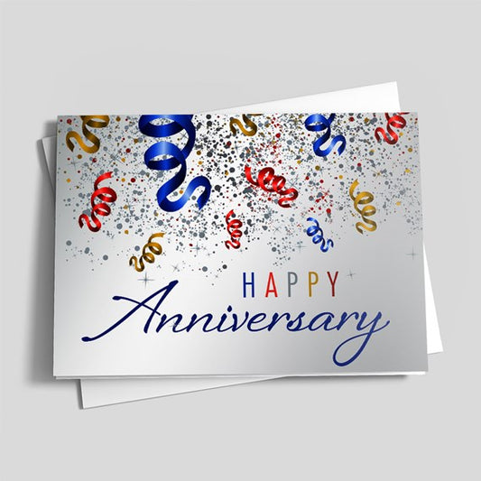 Anniversary greeting card confetti