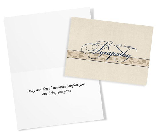 Sympathy greeting card inside