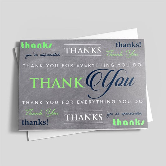 Thank you greeting card words