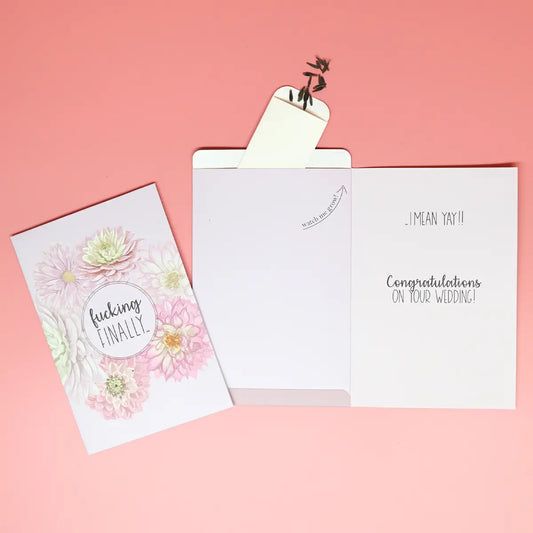 Finally Wedding Greeting Card front and inside