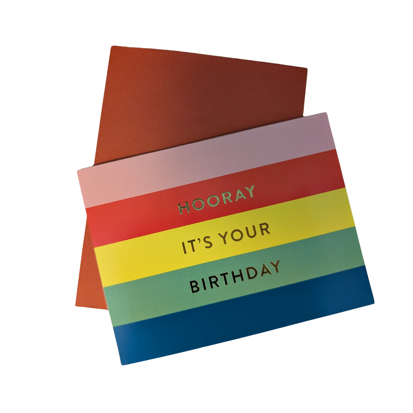 rainbow stripe greeting card for birthday