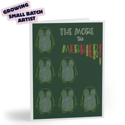 Greeting Card - Holiday / The More the Merrier /Forest Green