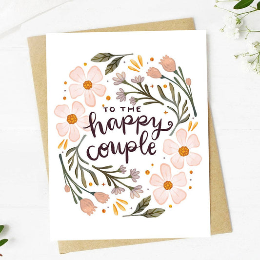 Happy couple wedding greeting card front