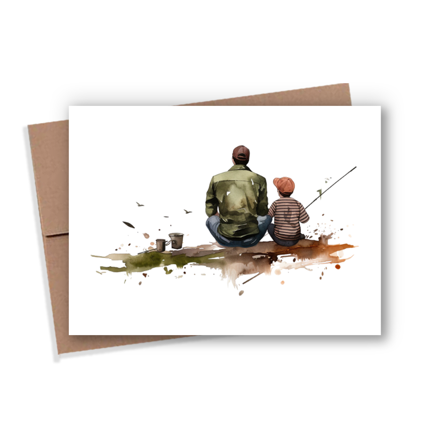 Father and Son Greeting Card