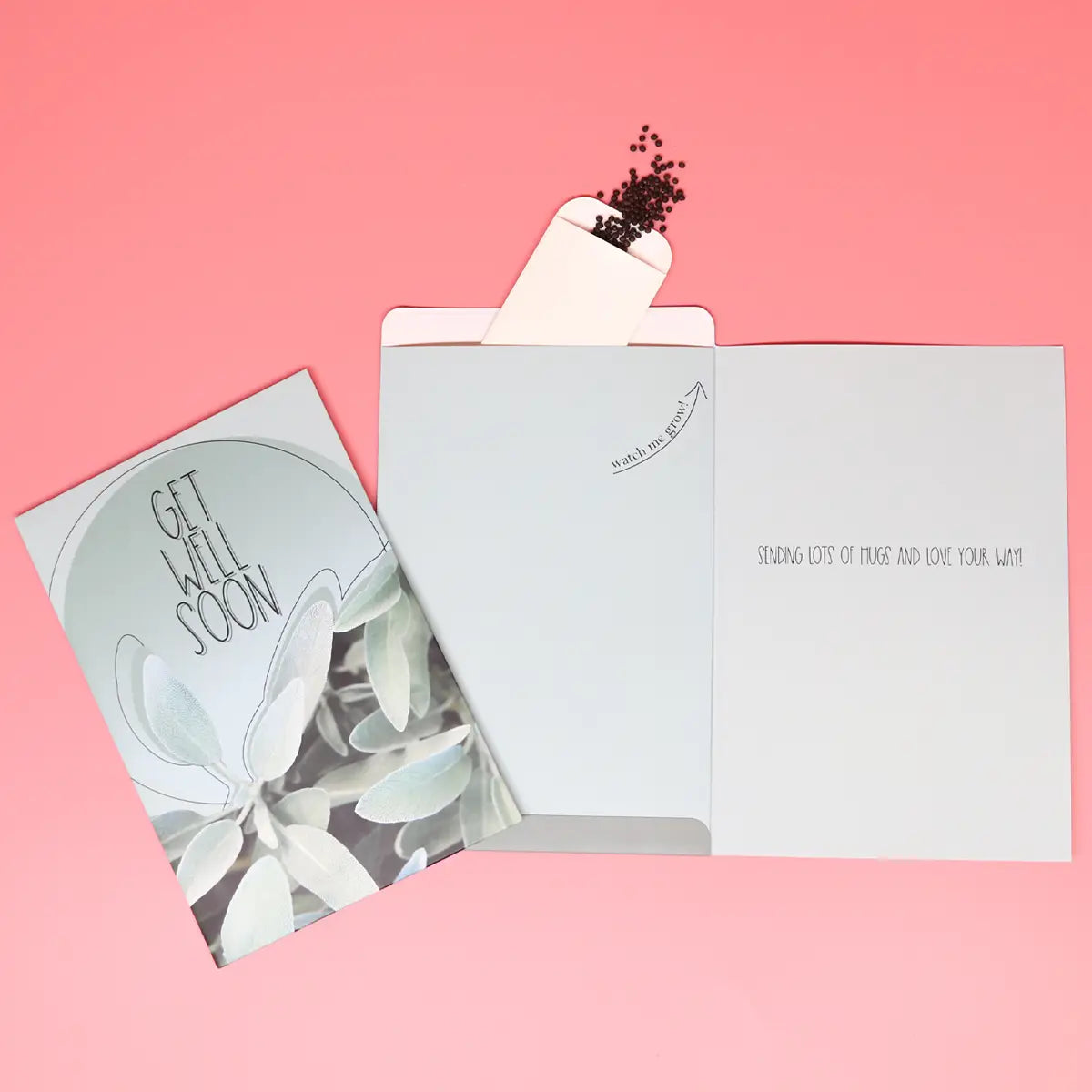 Get Well Soon Sage Greeting Card inside