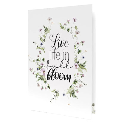 Live life in full bloom greeting card front 
