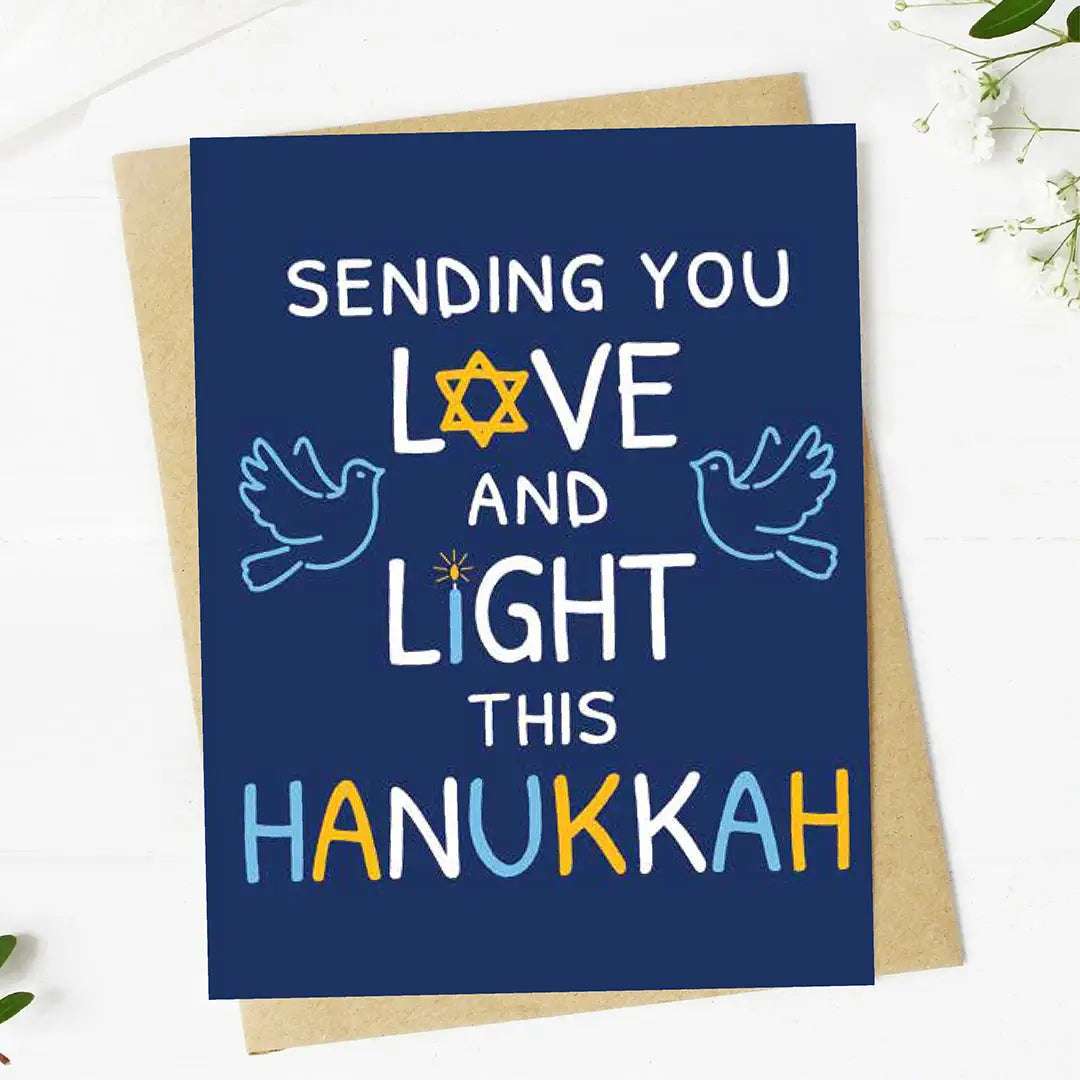 "Sending You Love and Light This Hanukkah" Card