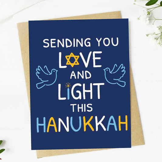 "Sending You Love and Light This Hanukkah" Card